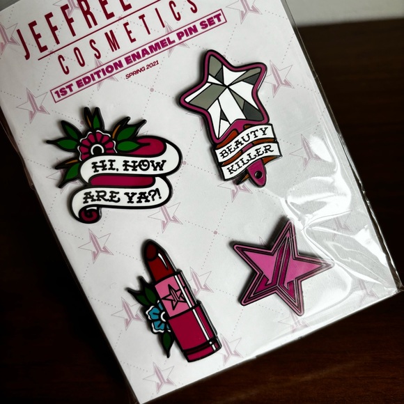 Jeffree Star Cosmetics Spring 2021 First Edition 4pc Enamel Pin Set New - Picture 3 of 4